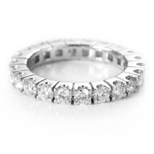 White Gold Diamond 4 Claw Eternity Band